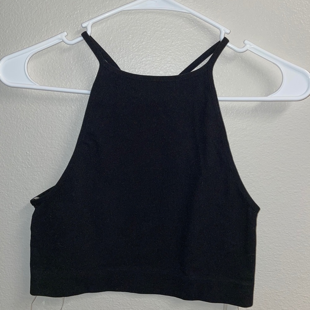 Black Crop Tank Top